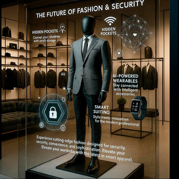 escaparate de una tienda de moda de lujo con sistemas de seguridad digitales anti-robo
