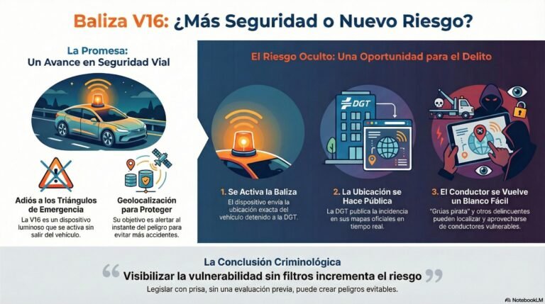 Criminología vial y balizas V16: cuando legislar con prisa genera nuevos riesgos